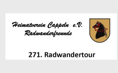 Tour 271 der Radwandergruppe des Heimatverein Cappeln e.V.